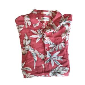 Vintage Campia Moda Hawaiian Shirt XXL Red Floral Cruise Travel Unisex Beach